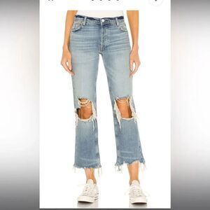NWT- FREE PEOPLE- Maggie Mid Rise Straight Leg Jeans- Size 26/ US 2